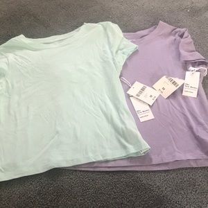 NWT- 2 pastel crop tops purple and mint